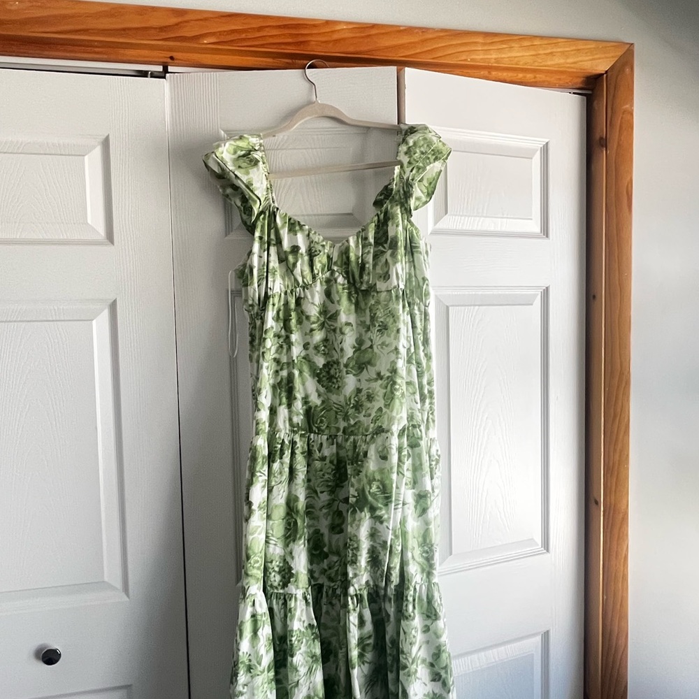 Abercrombie & Fitch Green Floral Maxi Dress